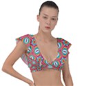 Hexagons and stars pattern                                                                Plunge Frill Sleeve Bikini Top View1