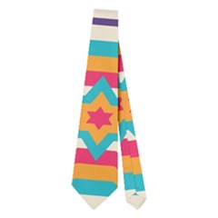 Hexagons And Stars Pattern                                                                Necktie by LalyLauraFLM