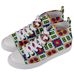 Shapes In Shapes 2                                                                Women s Mid-top Canvas Sneakers by LalyLauraFLM