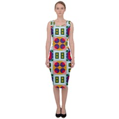 Shapes In Shapes 2                                                                   Sleeveless Pencil Dress by LalyLauraFLM