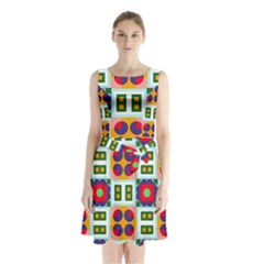 Shapes In Shapes 2                                                                     Sleeveless Waist Tie Dress by LalyLauraFLM