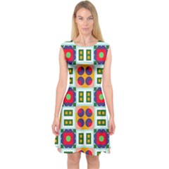 Shapes In Shapes 2                                                                 Capsleeve Midi Dress by LalyLauraFLM