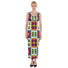 Shapes In Shapes 2                                                                 Fitted Maxi Dress by LalyLauraFLM