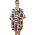 Shapes in shapes 2                                                                Quarter Sleeve Kimono Robe View1