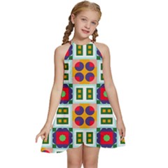 Shapes In Shapes 2                                                       Kids  Halter Collar Waist Tie Chiffon Dress by LalyLauraFLM