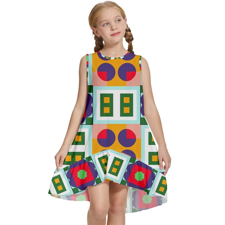 Shapes in shapes 2                                                        Kids  Frill Swing Dress