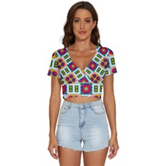 Shapes In Shapes 2                                                        V-neck Crop Top by LalyLauraFLM