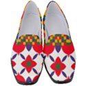 Red flowers and colorful squares                                                                Women s Classic Loafer Heels View1