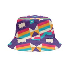 Pastel Shapes Rows On A Purple Background                                                               Bucket Hat by LalyLauraFLM