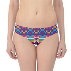 Pastel Shapes Rows On A Purple Background                                                                  Hipster Bikini Bottoms by LalyLauraFLM