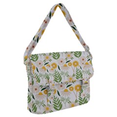 Flowers On A White Background Pattern                                                                 Buckle Messenger Bag by LalyLauraFLM