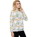 Flowers on a white background pattern                                                               Women s Lightweight Drawstring Hoodie View3