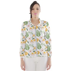 Flowers On A White Background Pattern                                                                    Wind Breaker (women) by LalyLauraFLM