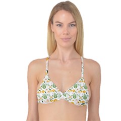 Flowers On A White Background Pattern                                                                    Reversible Tri Bikini Top by LalyLauraFLM