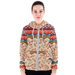 Ethnic-tribal-pattern-background Women s Zipper Hoodie