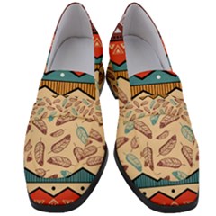 Ethnic-tribal-pattern-background Women s Chunky Heel Loafers by Vaneshart