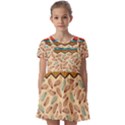 Ethnic-tribal-pattern-background Kids  Short Sleeve Pinafore Style Dress View1