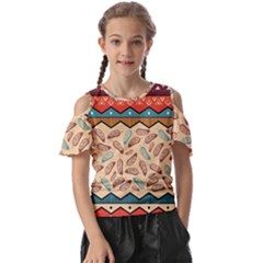 Ethnic-tribal-pattern-background Kids  Butterfly Cutout Tee by Vaneshart