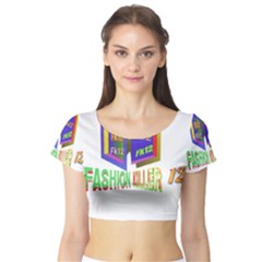 Fashionkiller12 Short Sleeve Crop Top by 1212