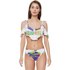 Fashionkiller12 Ruffle Edge Tie Up Bikini Set	