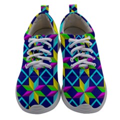 Colorful Stars Pattern                                                                  Women Athletic Shoes by LalyLauraFLM