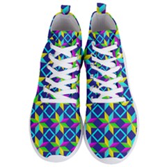 Colorful Stars Pattern                                                                    Men s Lightweight High Top Sneakers by LalyLauraFLM