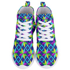 Colorful Stars Pattern                                                                    Women s Lightweight High Top Sneakers by LalyLauraFLM