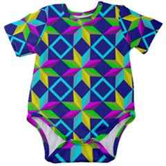 Colorful Stars Pattern                                                           Baby Short Sleeve Bodysuit by LalyLauraFLM