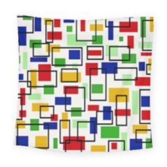 Colorful Rectangles                                                                     Square Tapestry by LalyLauraFLM