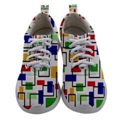 Colorful Rectangles                                                                   Women Athletic Shoes by LalyLauraFLM