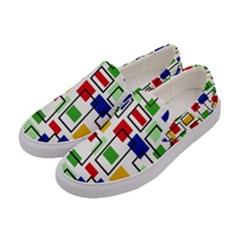 Colorful Rectangles                                                                  Women s Canvas Slip Ons by LalyLauraFLM