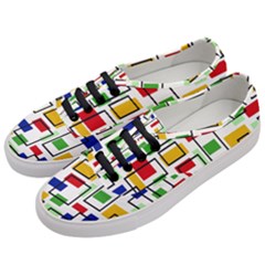 Colorful Rectangles                                                                     Women s Classic Low Top Sneakers by LalyLauraFLM