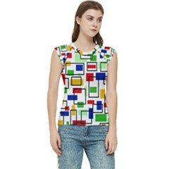 Colorful Rectangles             Women s Raglan Cap Sleeve Tee by LalyLauraFLM