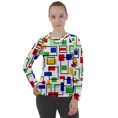 Colorful Rectangles            Women s Long Sleeve Raglan Tee by LalyLauraFLM