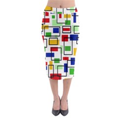 Colorful Rectangles                                                                        Midi Pencil Skirt by LalyLauraFLM