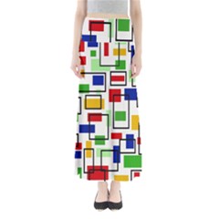 Colorful Rectangles                                                                      Women s Maxi Skirt by LalyLauraFLM