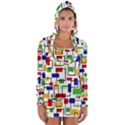 Colorful rectangles                                                                      Women s Long Sleeve Hooded T-shirt View1