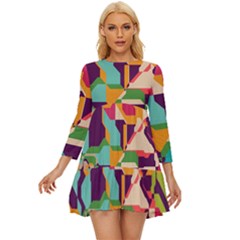 Retro Chaos                      Long Sleeve Babydoll Dress