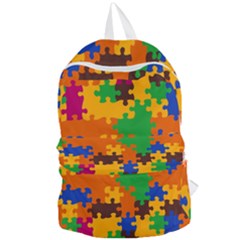 Retro Colors Puzzle Pieces                                                                    Foldable Lightweight Backpack by LalyLauraFLM