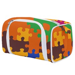 Retro Colors Puzzle Pieces                                                                     Toiletries Pouch by LalyLauraFLM