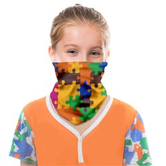 Retro Colors Puzzle Pieces                                                                    Face Covering Bandana (kids) by LalyLauraFLM