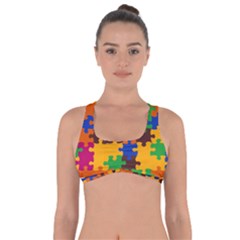 Retro Colors Puzzle Pieces                                                                            Got No Strings Sports Bra by LalyLauraFLM