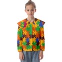 Retro colors puzzle pieces                                       Kids  Peter Pan Collar Blouse View1