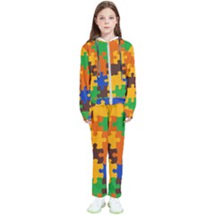 Retro Colors Puzzle Pieces                                                                        Kids  Tracksuit by LalyLauraFLM