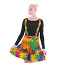 Retro colors puzzle pieces                                                                     Suspender Skater Skirt View1