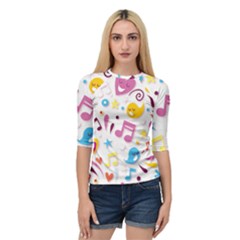 Love Cute Cartoon Seamless Shading Quarter Sleeve Raglan Tee