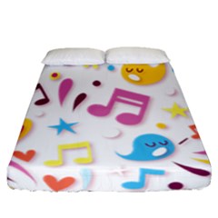 Love Cute Cartoon Seamless Shading Fitted Sheet (queen Size) by Jancukart