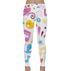 Love Cute Cartoon Seamless Shading Classic Yoga Leggings