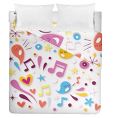 Love Cute Cartoon Seamless Shading Duvet Cover Double Side (queen Size)