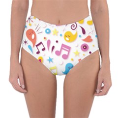 Love Cute Cartoon Seamless Shading Reversible High-waist Bikini Bottoms